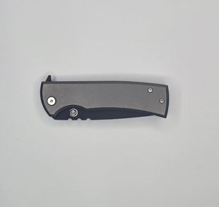 Chaves Knives Redencion 229 Kickstop Titanium Stonewash 3.625" M390 Tanto Chisel Blade