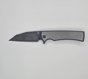 Chaves Knives Sangre Integral Street Folding Knife Bright Stonewashed Titanium Black PVD M390 Blade