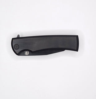 Chaves Knives Sangre Integral Street Folding Knife Stonewashed Black Titanium Satin Black PVD M390 Blade