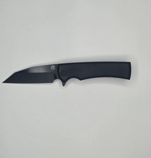 Chaves Knives Sangre Integral Street Folding Knife Stonewashed Black Titanium Satin Black PVD M390 Blade