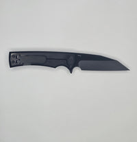 Chaves Knives Sangre Integral Street Folding Knife Stonewashed Black Titanium Satin Black PVD M390 Blade