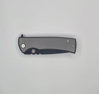 Chaves Knives Redencion 229 Kickstop Titanium Stonewash 3.625" M390 Tanto Chisel Blade