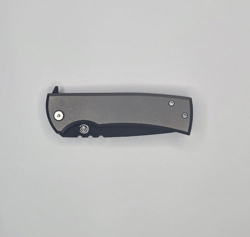 Chaves Knives Redencion 229 Kickstop Titanium Stonewash 3.625" M390 Tanto Chisel Blade