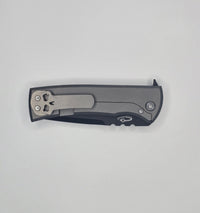 Chaves Knives Redencion 229 Kickstop Titanium Stonewash 3.625" M390 Tanto Chisel Blade