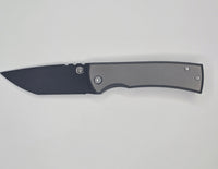 Chaves Knives Redencion 229 Kickstop Titanium Stonewash 3.625" M390 Tanto Chisel Blade