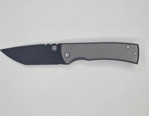 Chaves Knives Redencion 229 Kickstop Titanium Stonewash 3.625" M390 Tanto Chisel Blade