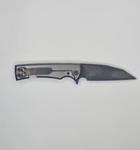 Chaves Knives Sangre Integral Street Folding Knife Bright Stonewashed Titanium Black PVD M390 Blade