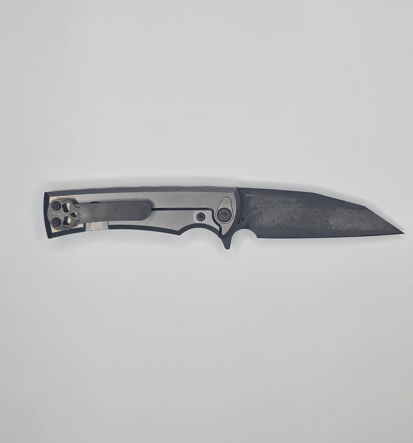 Chaves Knives Sangre Integral Street Folding Knife Bright Stonewashed Titanium Black PVD M390 Blade