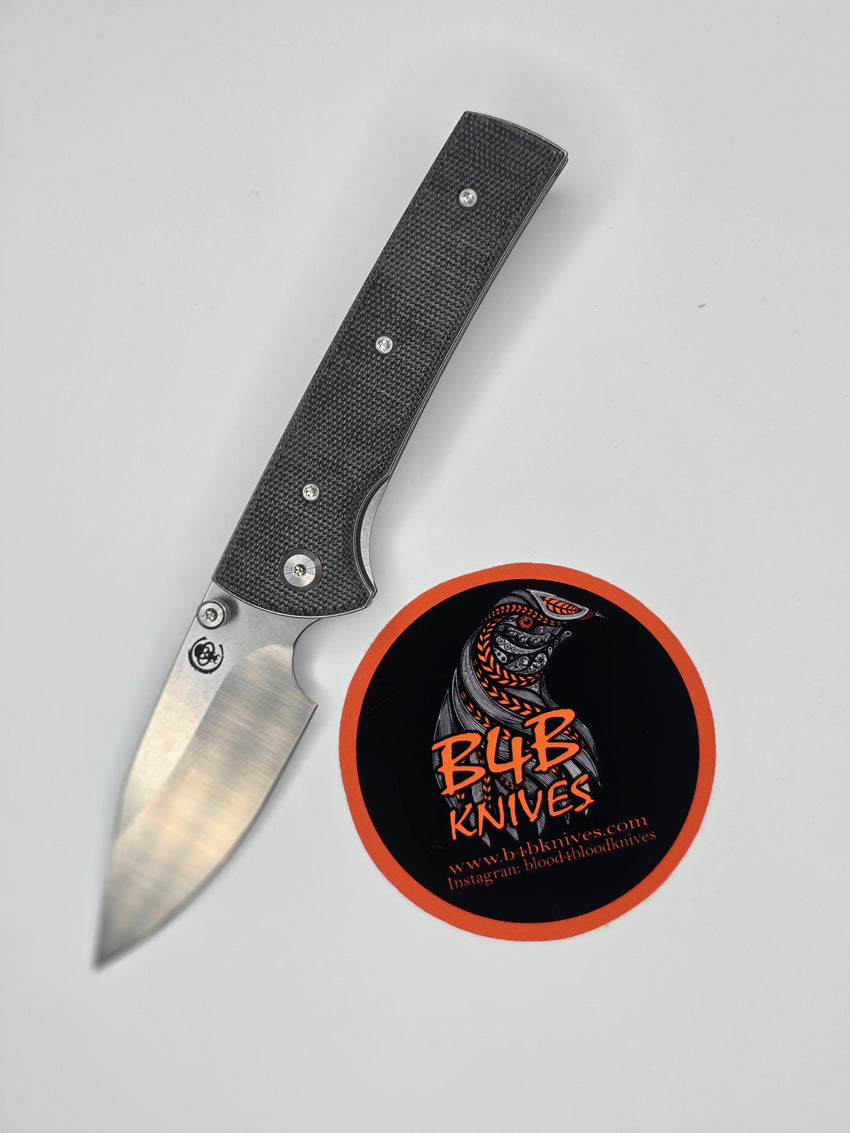 Chaves Knives Blue Label Scapegoat Street 3.38" Spear Point Elmax Belt Satin