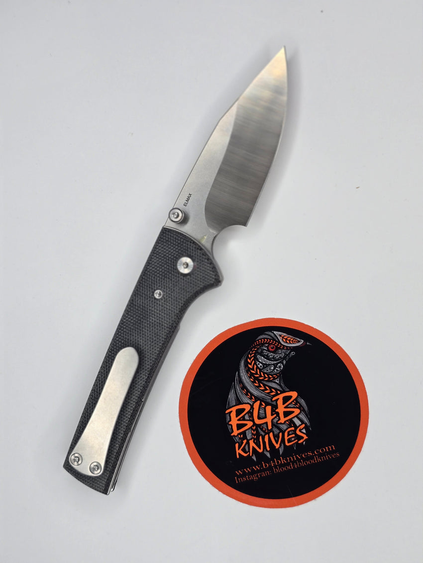 Chaves Knives Blue Label Scapegoat Street 3.38" Spear Point Elmax Belt Satin