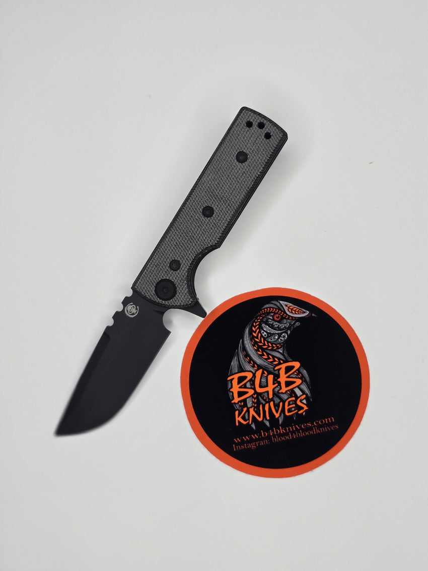 Chaves Knives Blue Label T.A.K. Redencion Black Micarta 2.75" Drop Point Blackout