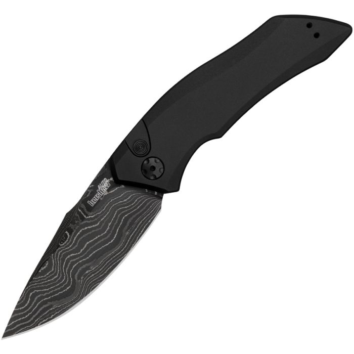 Kershaw Launch 1 Automatic Button Lock Black Aluminum (3.4" Damascus)