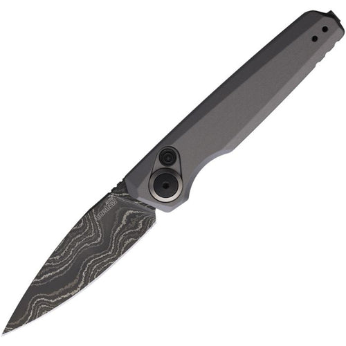 Kershaw Launch 18 Automatic Knife Gray Aluminum (2.8" Damascus)