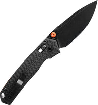 Vosteed Mini Psyop – 2.69″ Black Elmax Blade, Carbon Fibre Handle, Crossbar Lock