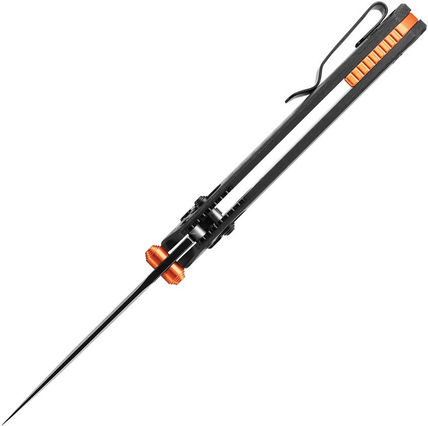 Vosteed Mini Psyop – 2.69″ Black Elmax Blade, Carbon Fibre Handle, Crossbar Lock