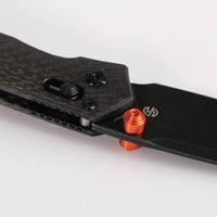 Vosteed Mini Psyop – 2.69″ Black Elmax Blade, Carbon Fibre Handle, Crossbar Lock