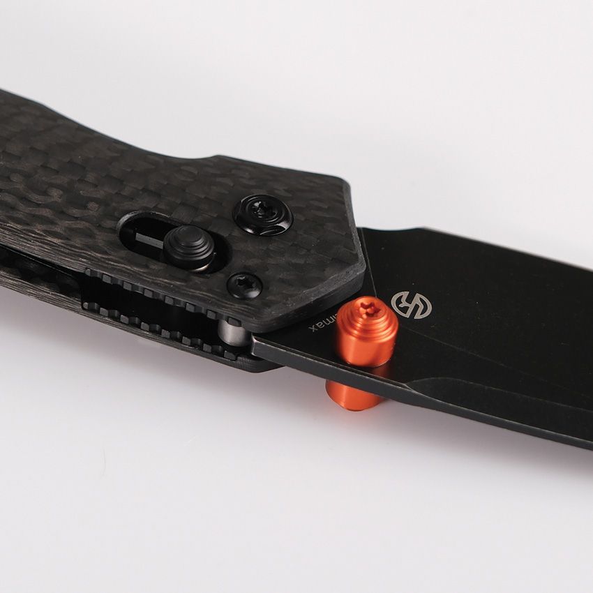 Vosteed Mini Psyop – 2.69″ Black Elmax Blade, Carbon Fibre Handle, Crossbar Lock