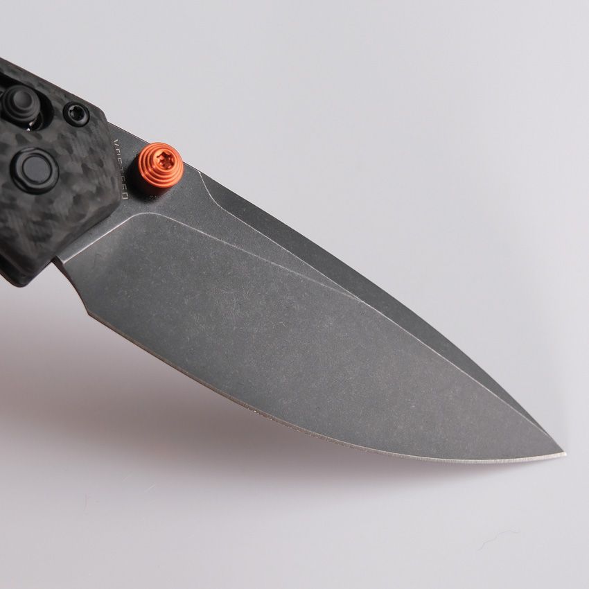 Vosteed Mini Psyop – 2.69″ Black Elmax Blade, Carbon Fibre Handle, Crossbar Lock