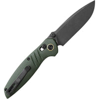 Vosteed Corsair – 3.25″ Black Stonewash Nitro-V Blade, Green Micarta Handle, Crossbar Lock