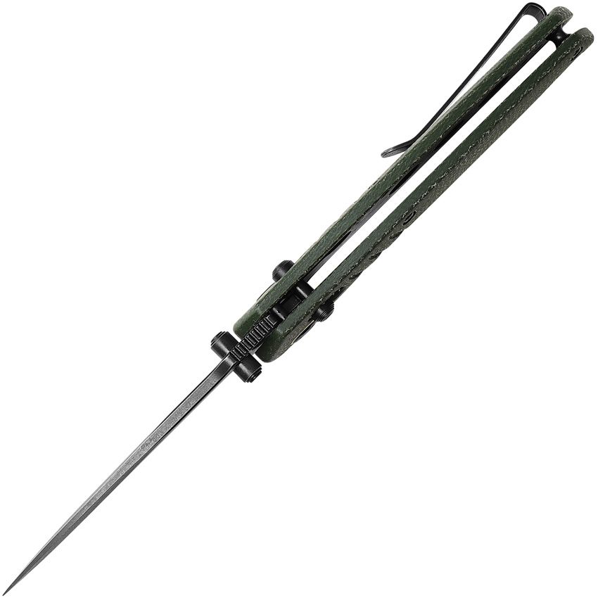 Vosteed Corsair – 3.25″ Black Stonewash Nitro-V Blade, Green Micarta Handle, Crossbar Lock