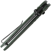 Vosteed Corsair – 3.25″ Black Stonewash Nitro-V Blade, Green Micarta Handle, Crossbar Lock