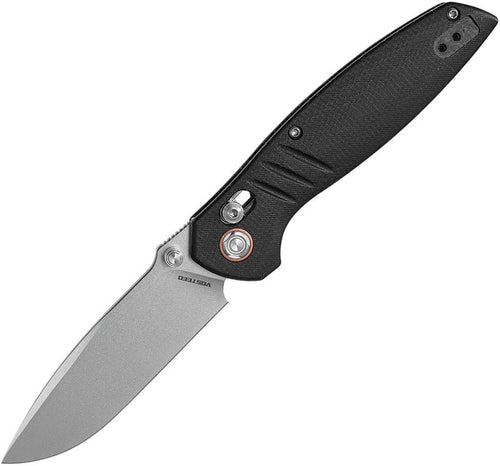 Vosteed Corsair – 3.25″ Stonewash Nitro-V Blade, Black Micarta Handle, Crossbar Lock