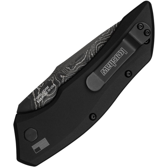 Kershaw Launch 1 Automatic Button Lock Black Aluminum (3.4" Damascus)